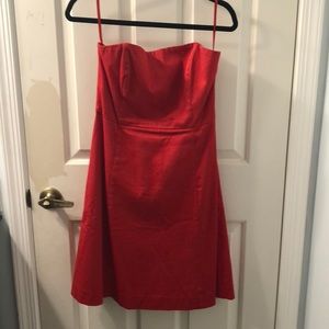 Red strapless banana republic dress